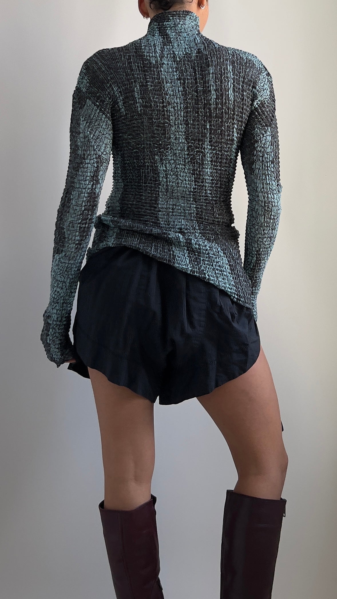 RARE 90S ISSEY MIYAKE SNAKESKIN TOP / UK 8 UPWARDS