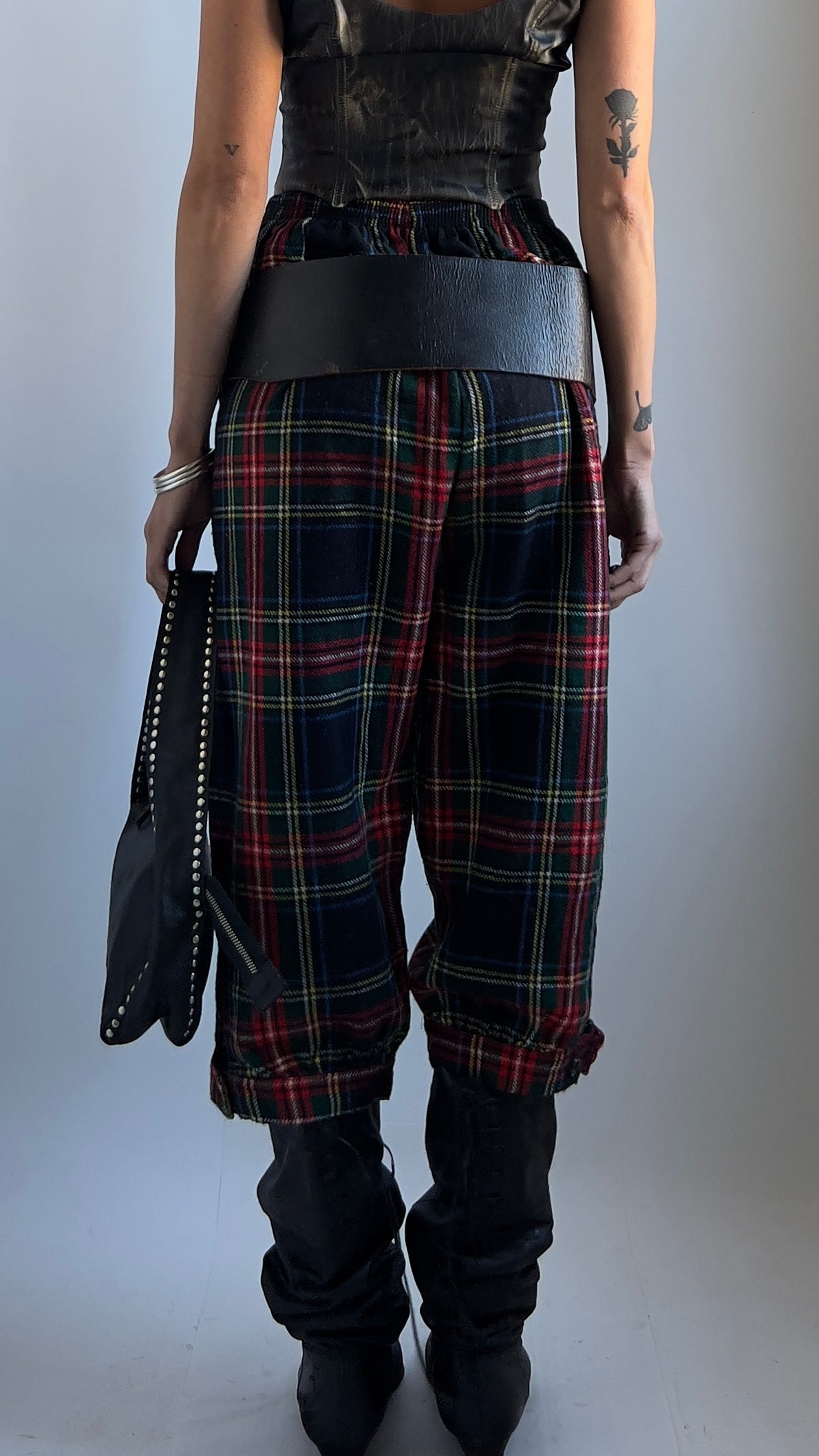 70S TARTAN CAPRI TROUSERS / UK 10-12