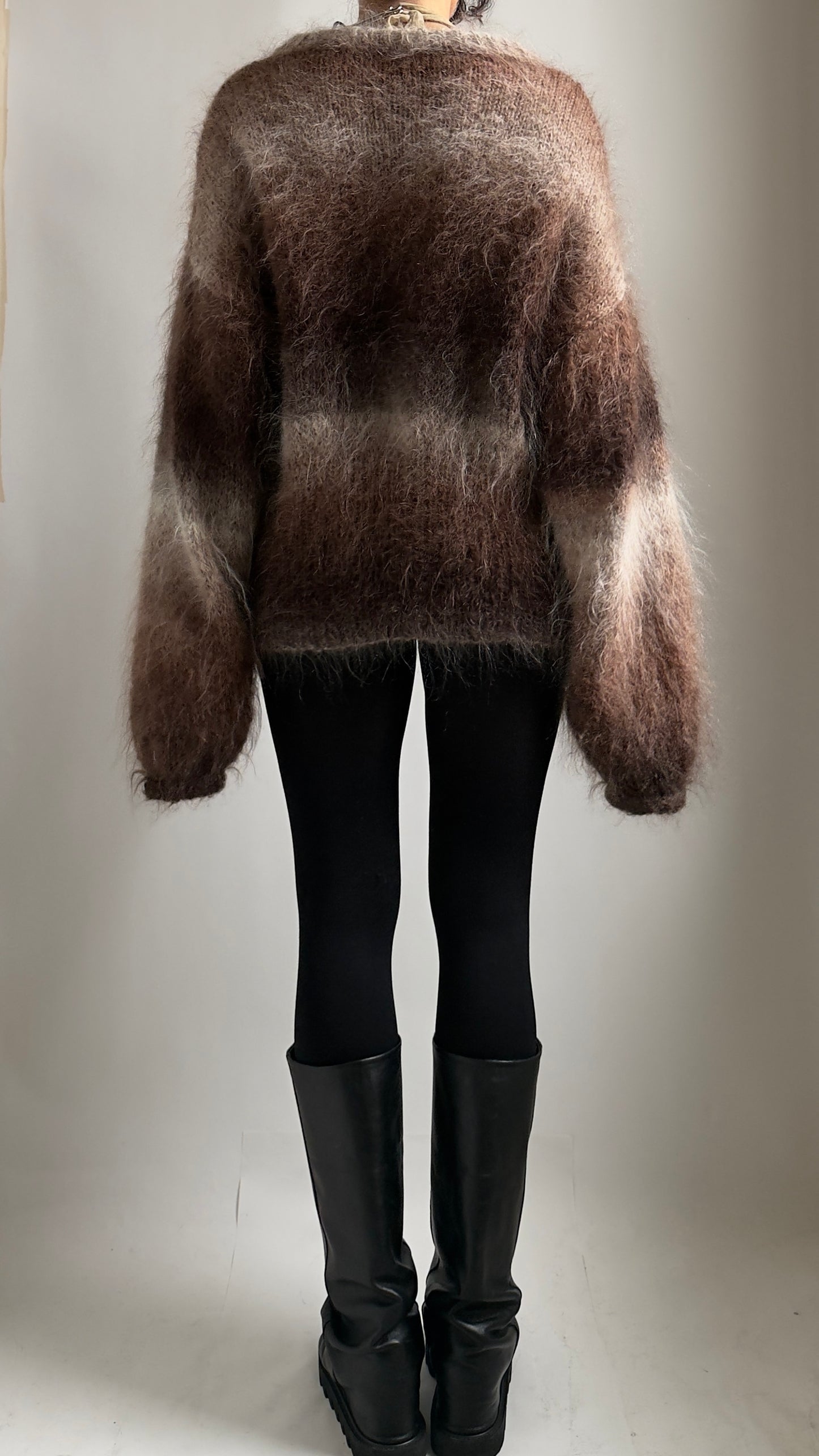 RARE 80S OVERSIZED OMBRE MOHAIR JUMPER / UK 8-12