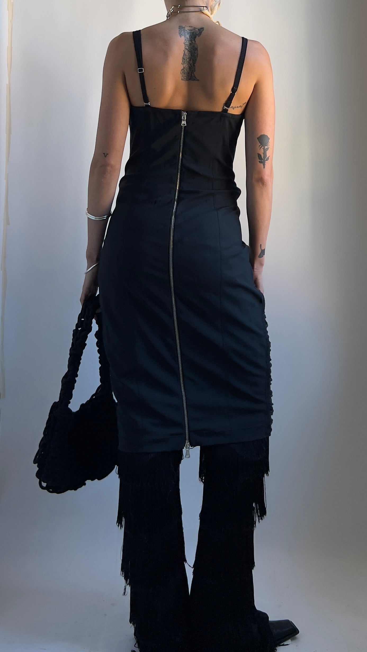 RARE EARLY 2000S D&G DRAPED CORSET DRESS / UK 6-8