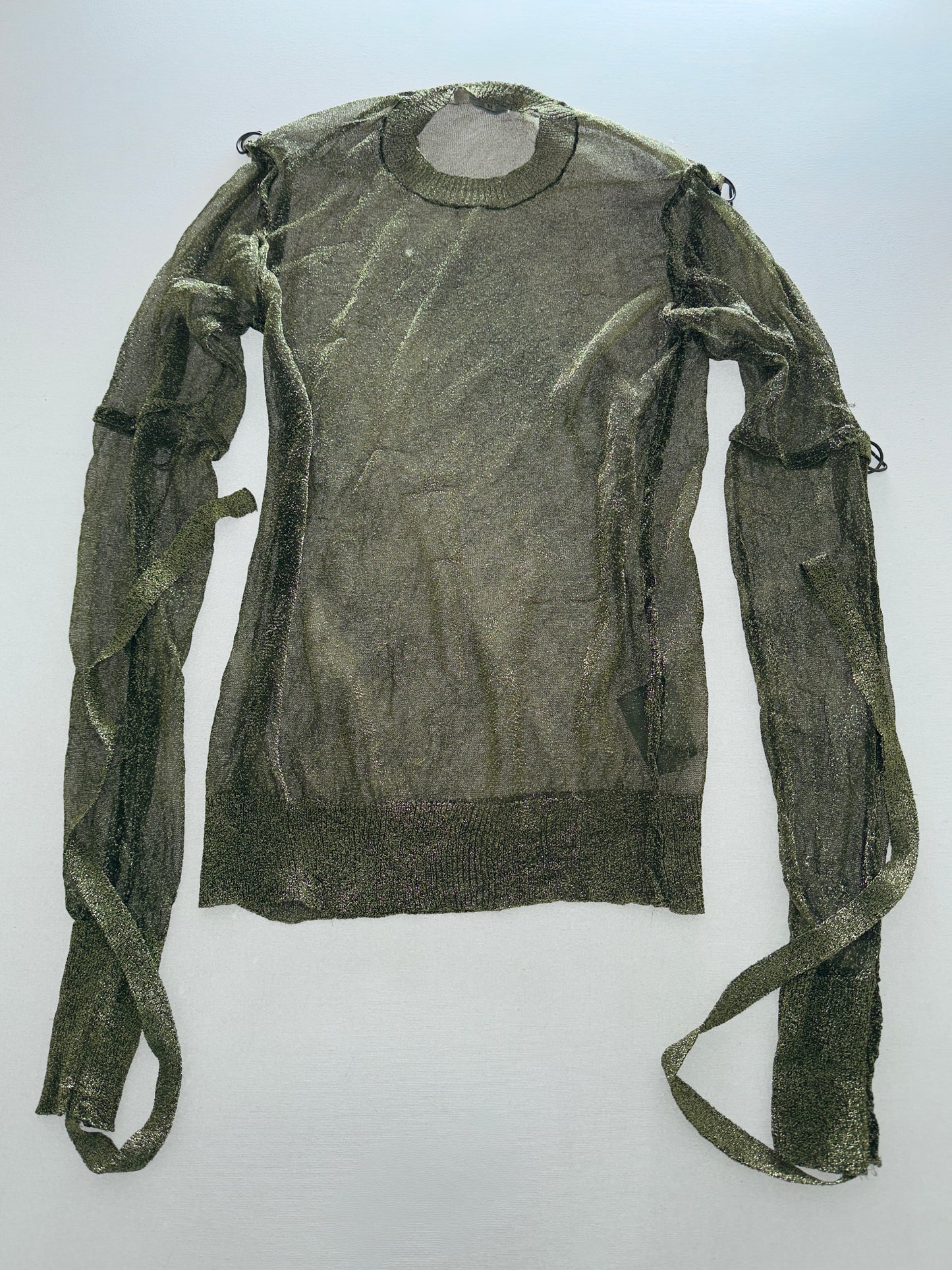 RARE AD 06 JUNYA WATANABE GOLD PUNK TOP WITH ADJUSTABLE SLEEVES / UK 8-14