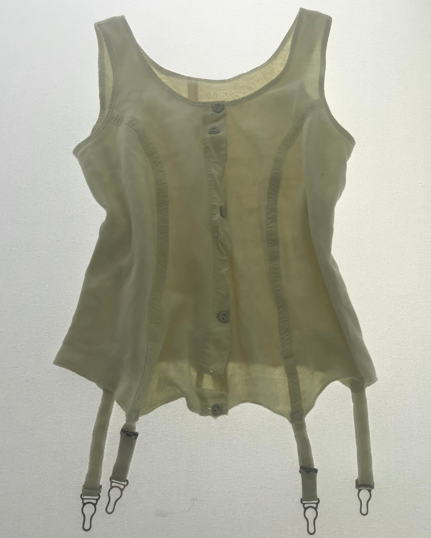 RARE 40S THERMAL VEST WITH SUSPENDERS / UK 8-12