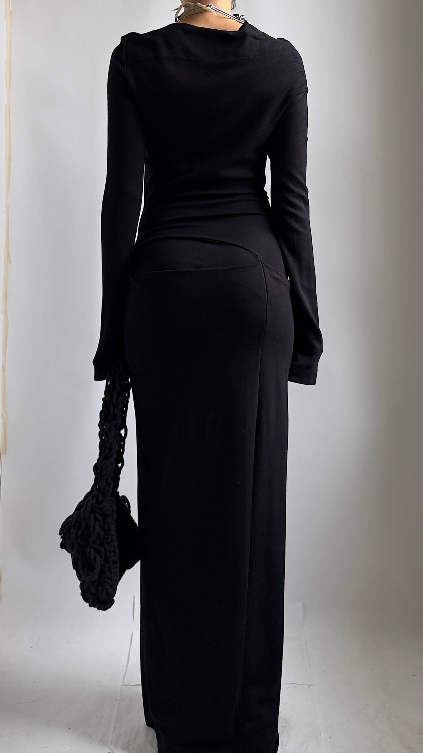 EARLY 2000S VIVIENNE WESTWOOD FITTED BLACK DRESS / UK 6