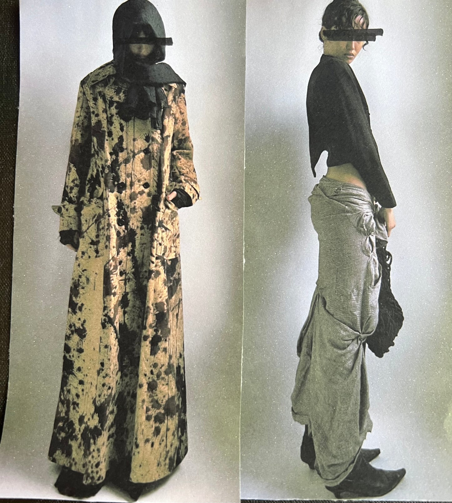 ULTRA RARE 60S PAINT PRINT TRENCH COAT / UK 8-12