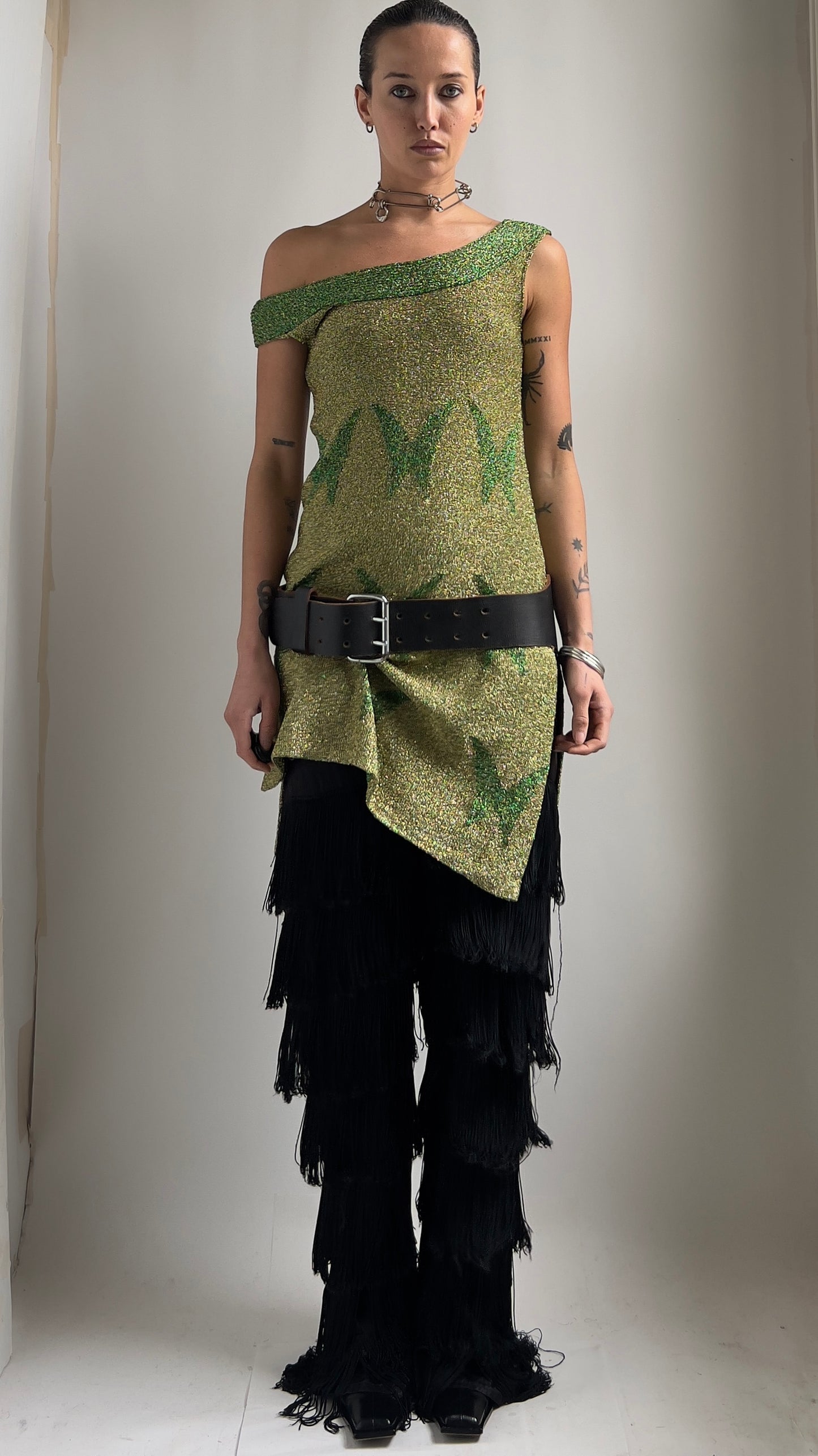 70S LUREX BUTTERFLY MOTIF DRESS / 6-8