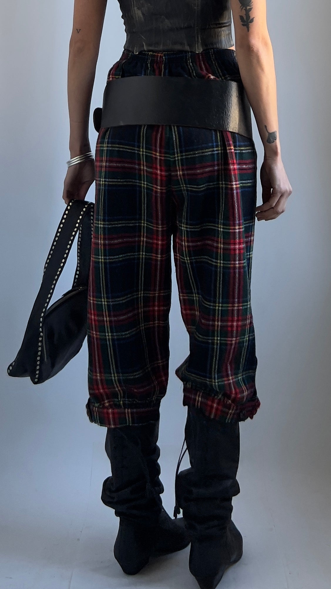70S TARTAN CAPRI TROUSERS / UK 10-12