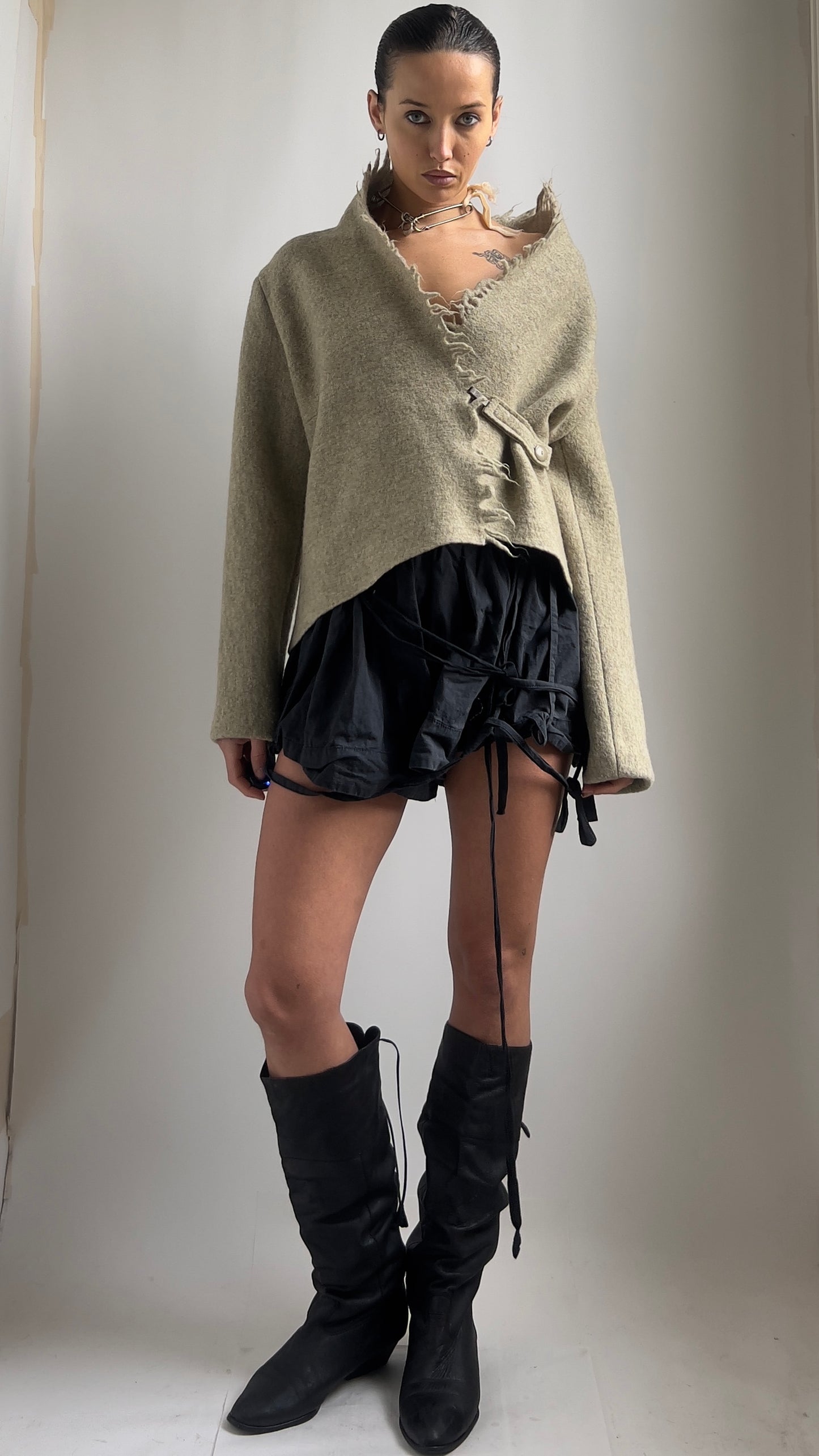 RARE 90S YAO SOUKA BOILED WOOL JACKET / M / UK 6-10
