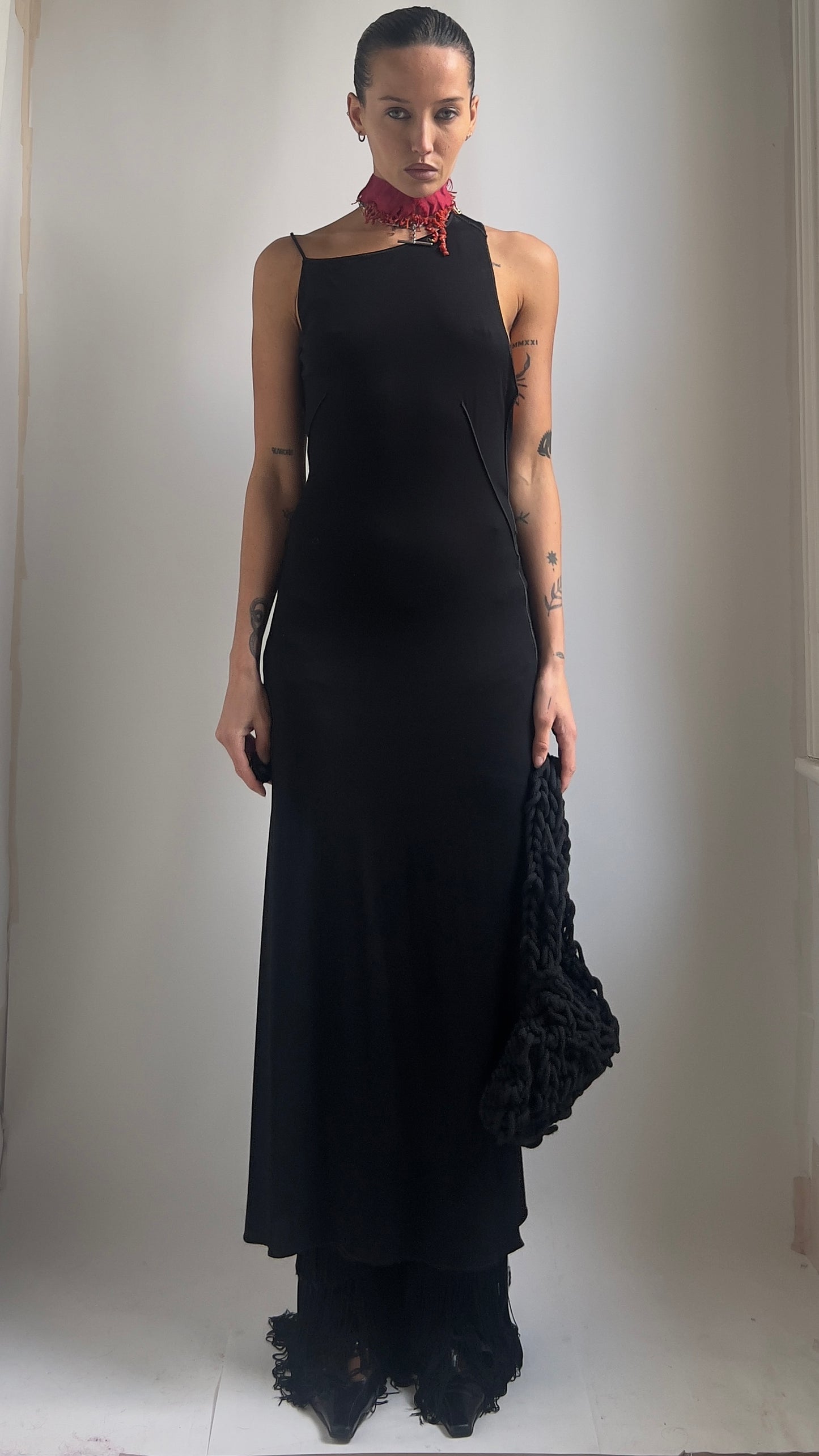 RARE 90S ALBERTA FERRETTI ASYMMETRICAL DRESS / UK 8