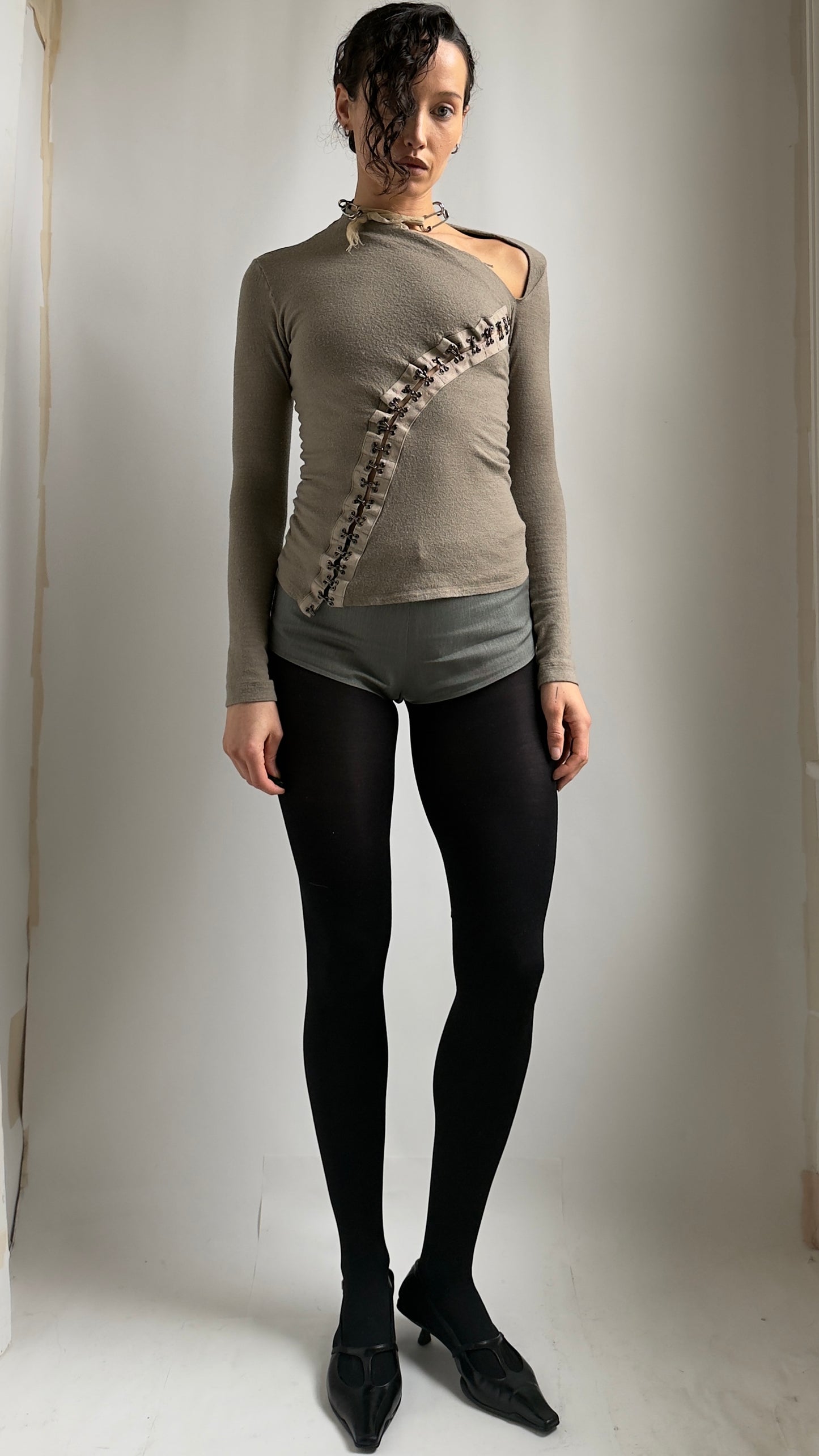 RARE LATE 90S PLEIN SUD HOOK AND EYE WOOL TOP / UK 6