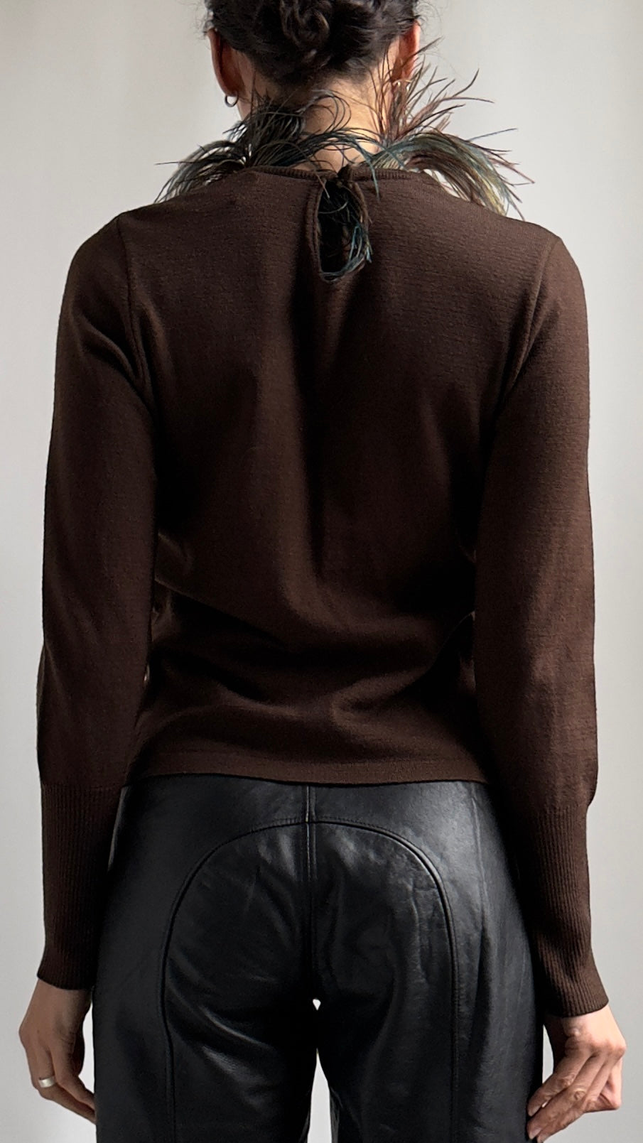 90S AMAYA ARZUGA FEATHER NECKLINE JUMPER / UK 6-10