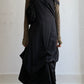 90S FRENCH SCULPTURAL GATHERED BLACK DRESS / UK 6