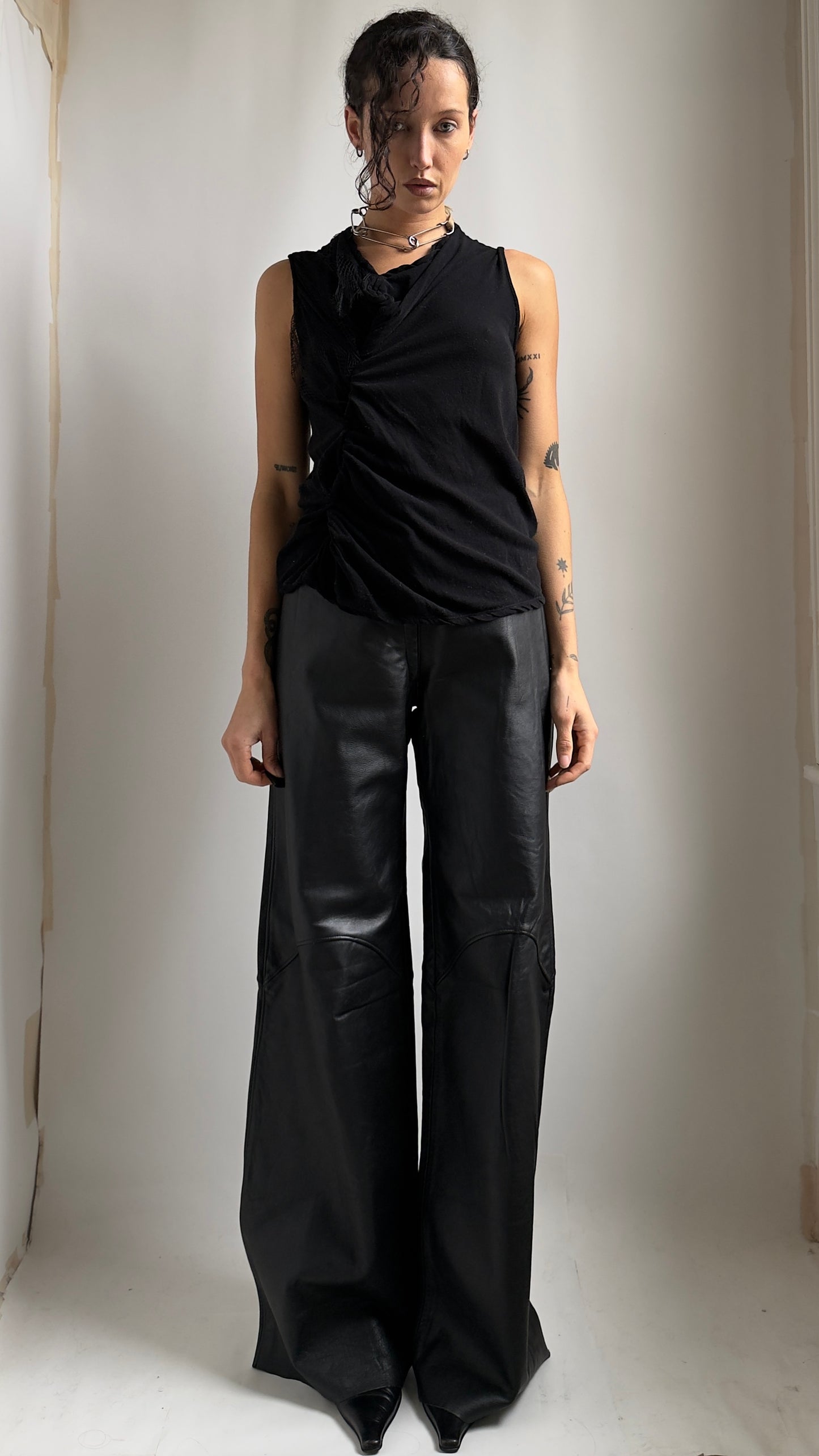 90S SHARON WAUCHOB ASYMMETRICAL TWISTED TOP / UK 6-10