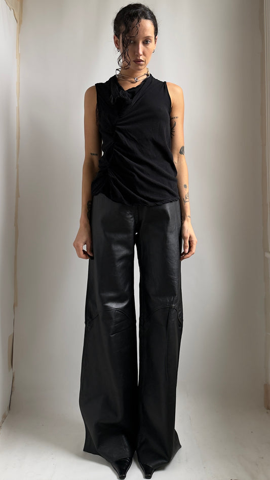 90S SHARON WAUCHOB ASYMMETRICAL TWISTED TOP / UK 6-10