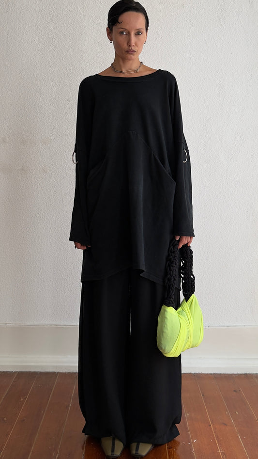 80S OVERSIZED SMOCK WITH ADJUSTABLE O-RING SLEEVES AND POCKETS / UK 6-14