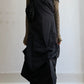 90S FRENCH SCULPTURAL GATHERED BLACK DRESS / UK 6