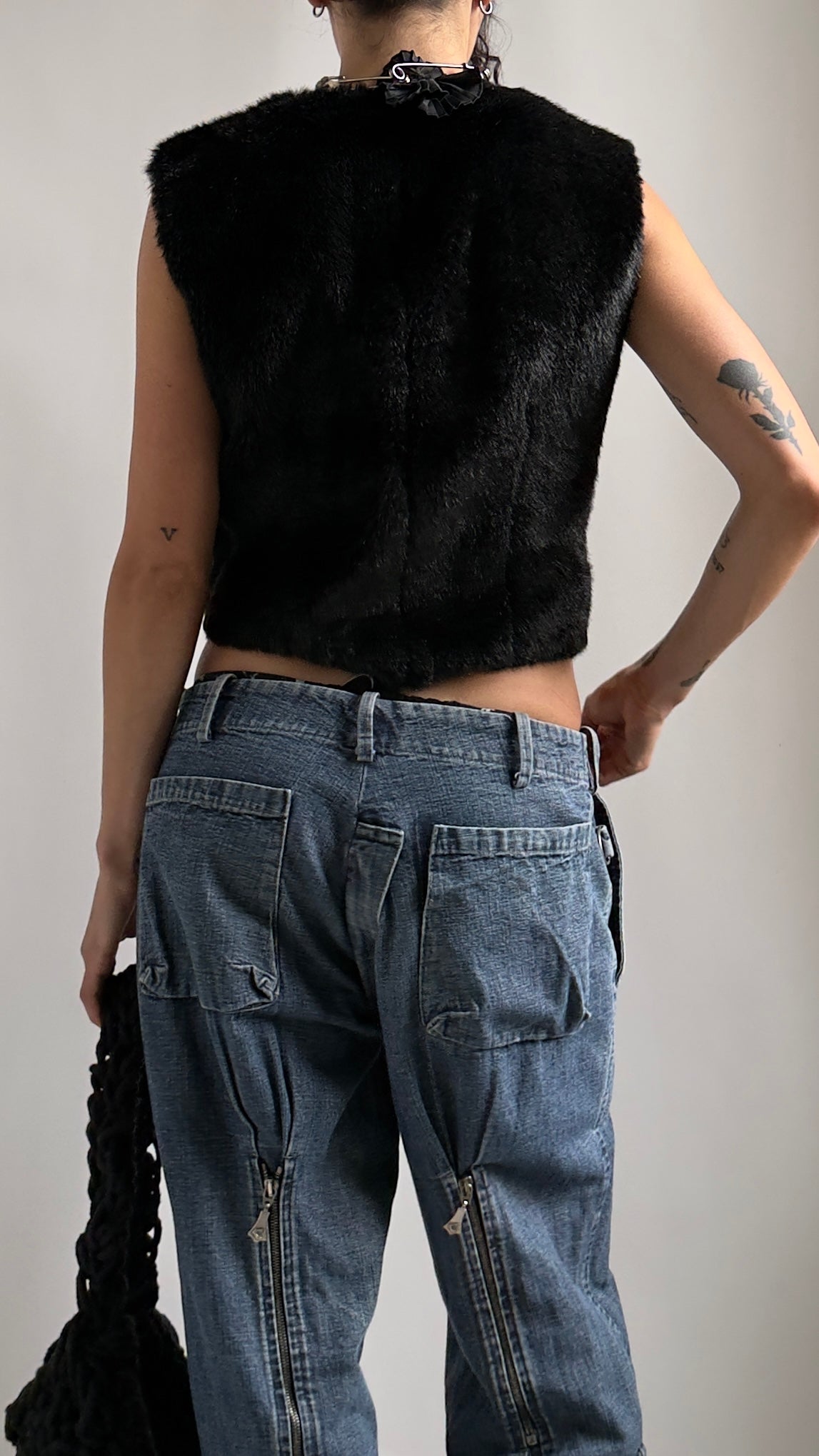 RARE 97 COMME DES GARÇONS FAUX FUR VEST / UK 6