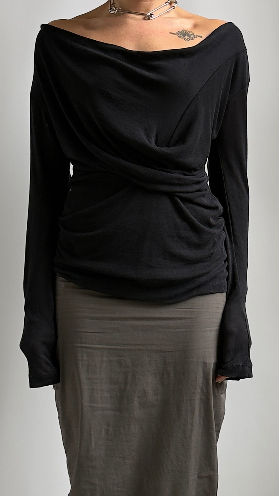 90S TWISTED COLD SHOULDER TOP / UK 8-12