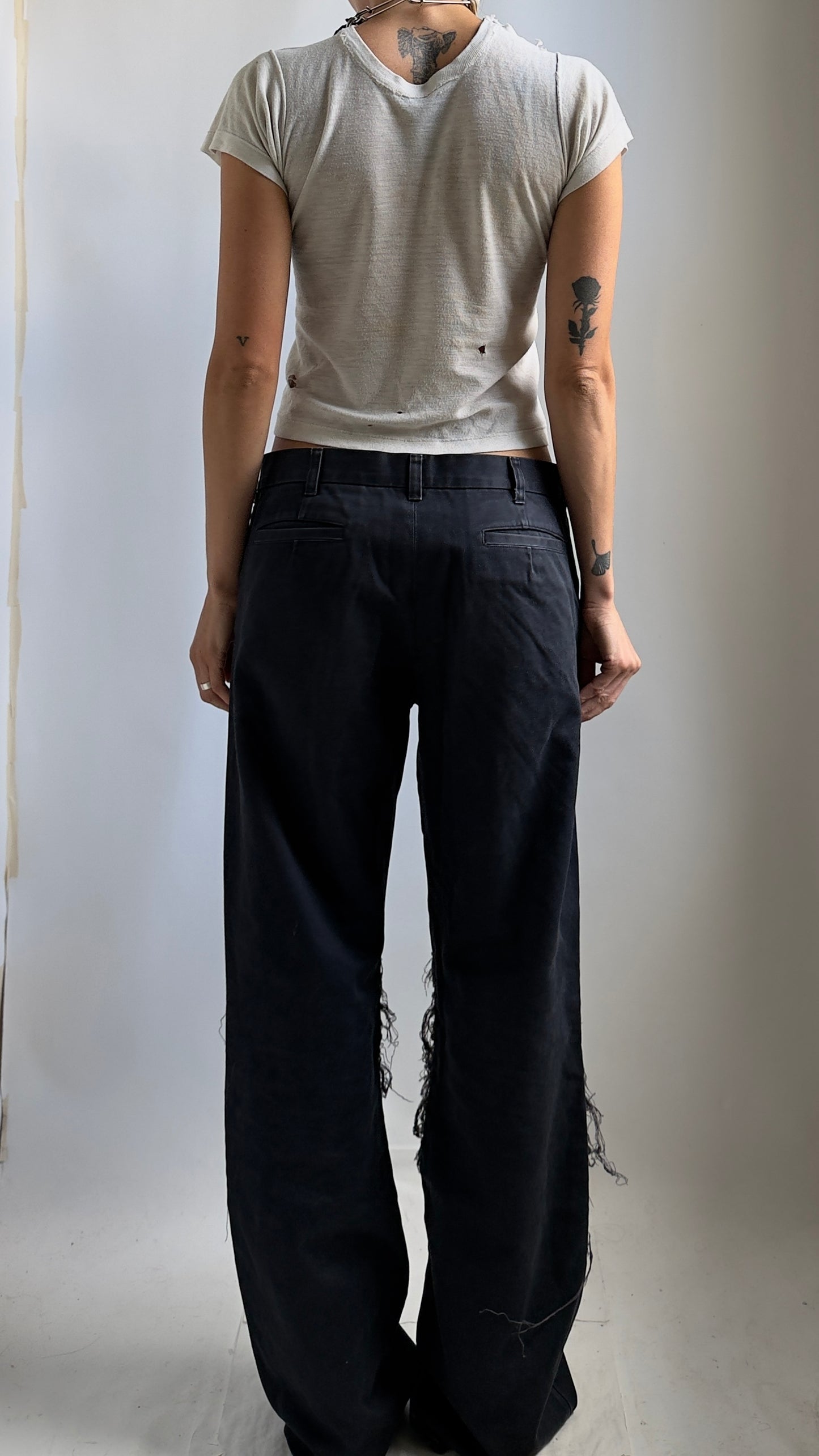 RARE UNDERCOVER DECONSTRUCTED WIDE LEG JEANS / UK 8-12