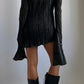 RARE 80S HELEN STOREY TWIST PLEATED DRESS