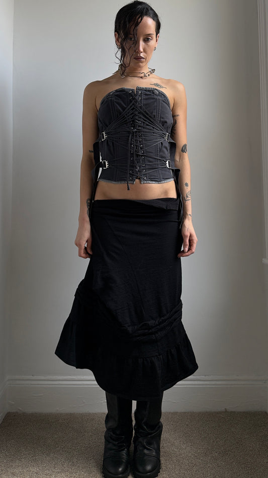 RARE 50S FAN LACED CORSET / UK 6