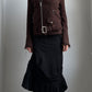 RARE 2011 JUNYA WATANABE FRAYED HEM WOOL BIKER JACKET / UK 6