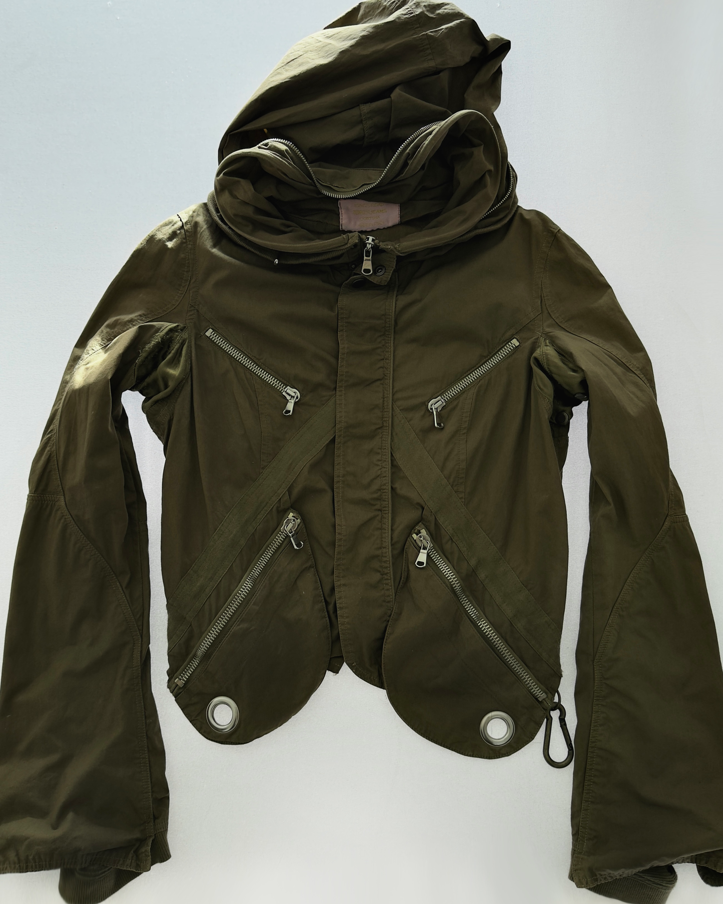 ULTRA RARE 80S PARACHUTE JACKET WITH FOLDABLE HOOD / UK 6-10