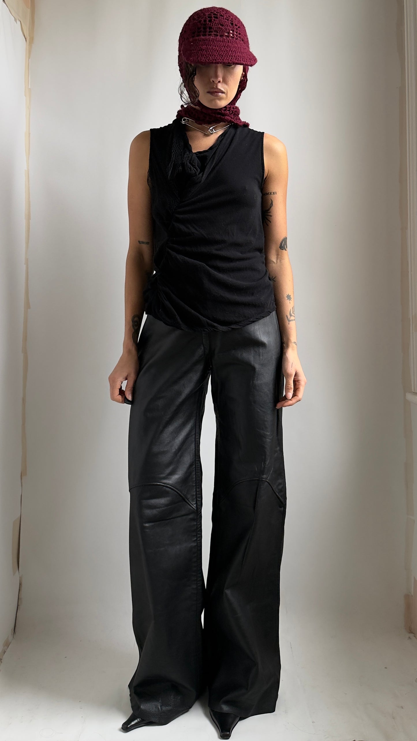 90S SHARON WAUCHOB ASYMMETRICAL TWISTED TOP / UK 6-10