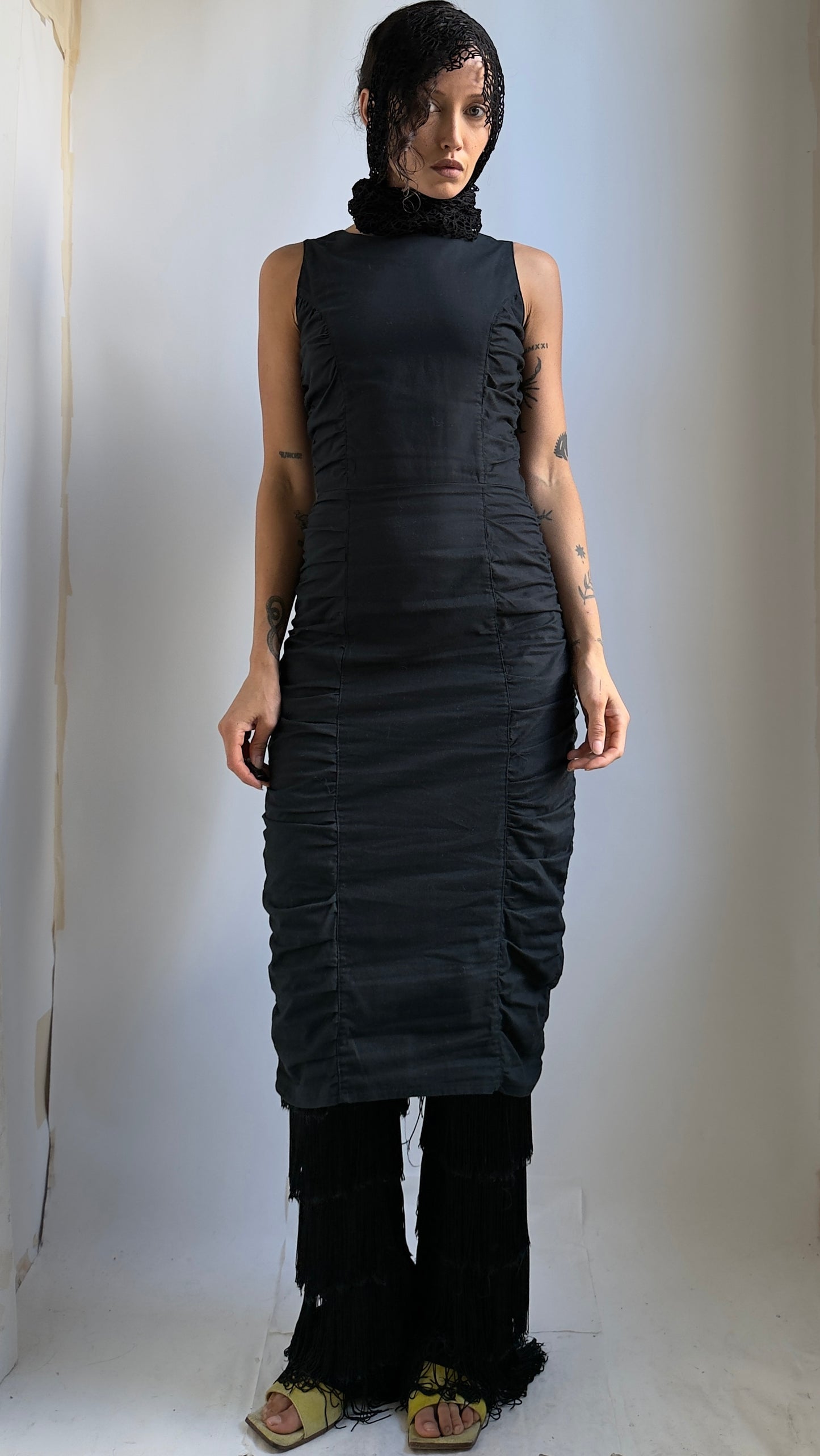 80S GATHERED FITTED DRESS / UK 6