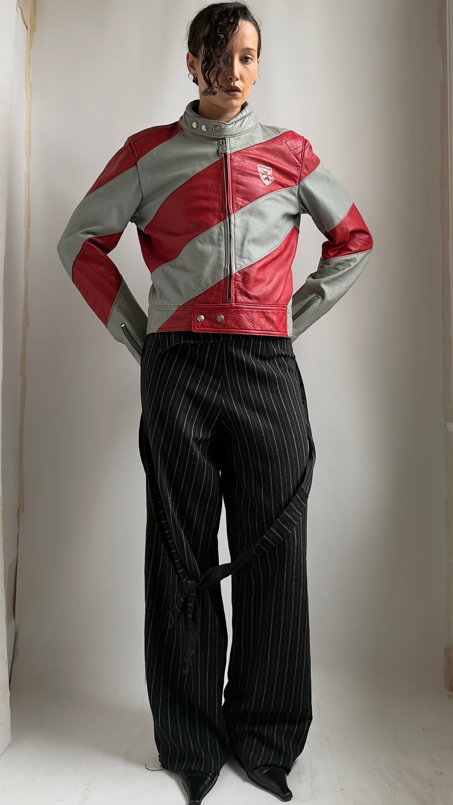RARE 70S LEATHER RACING JACKET / UK 6-10