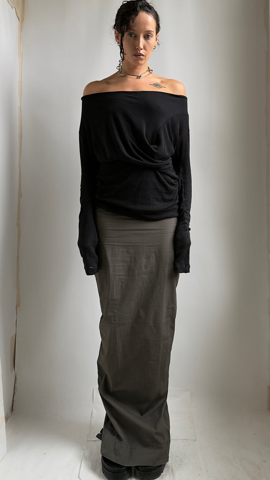 90S TWISTED COLD SHOULDER TOP / UK 8-12