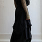 90S FRENCH SCULPTURAL GATHERED BLACK DRESS / UK 6