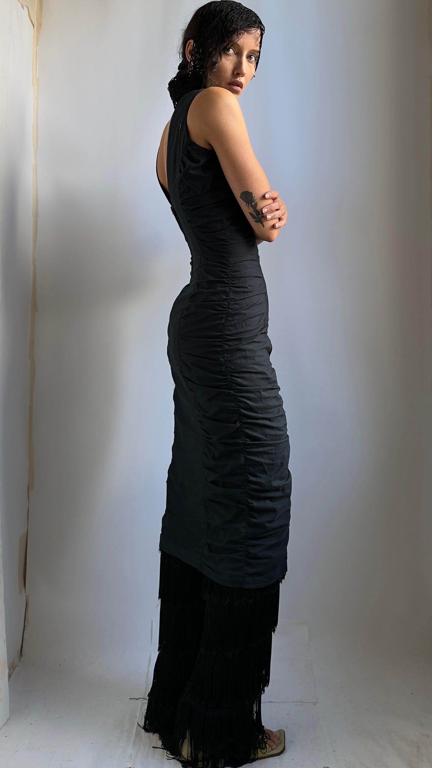 80S GATHERED FITTED DRESS / UK 6