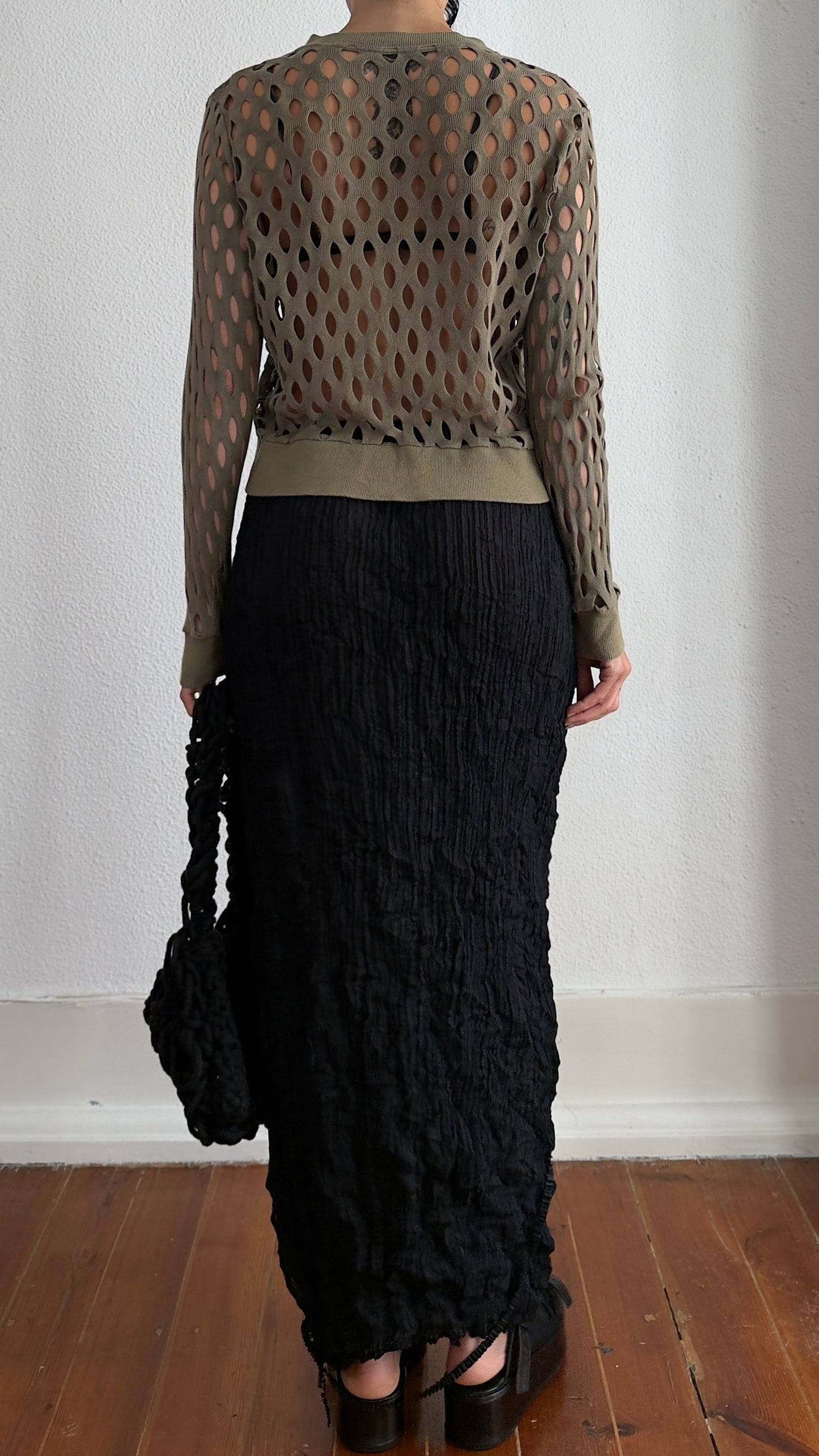 90S ISSEY MIYAKE TEXTURAL SKIRT / UK 6-10
