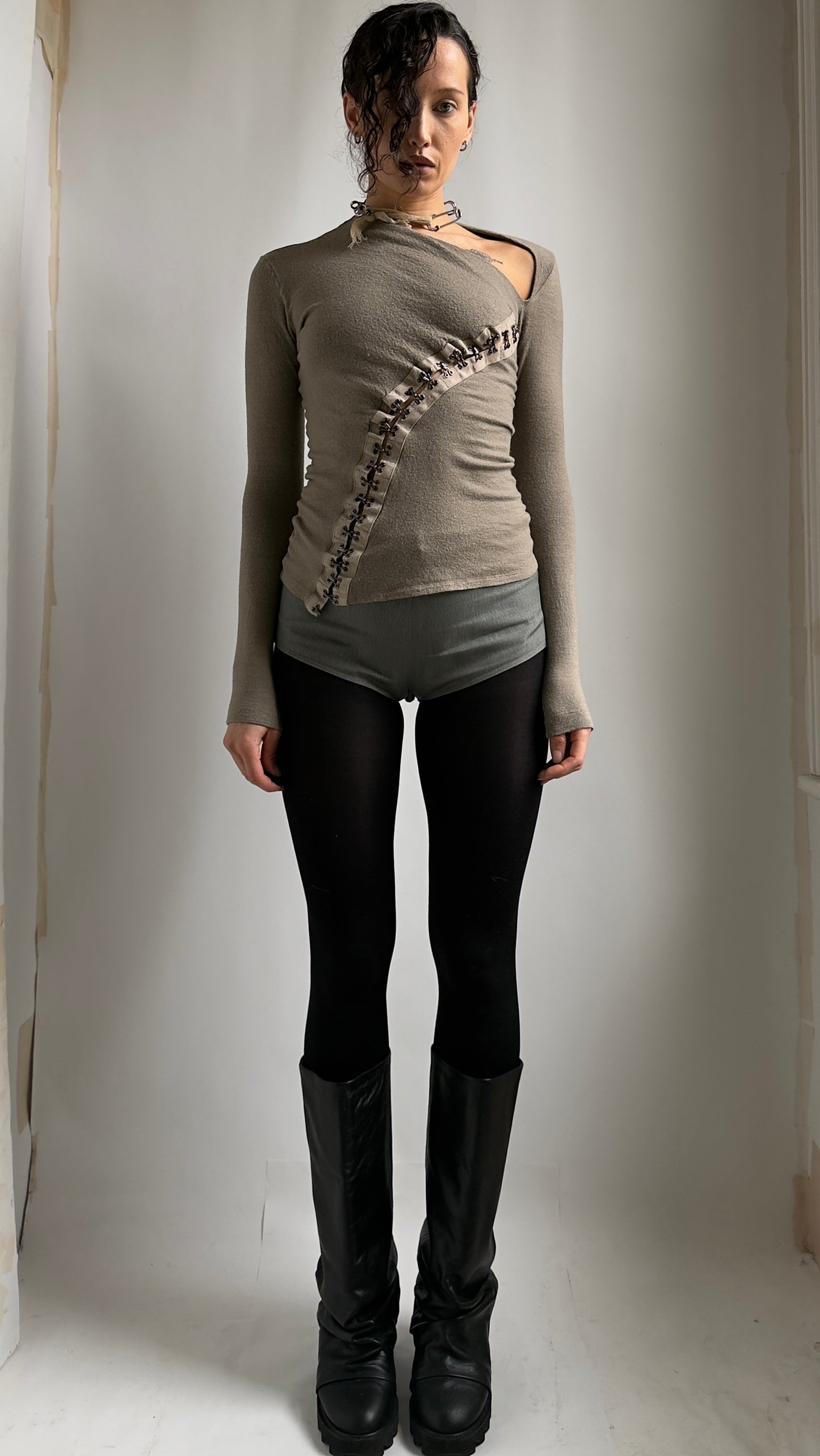 RARE LATE 90S PLEIN SUD HOOK AND EYE WOOL TOP / UK 6