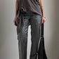EARLY 2000S SILVER LOW WAISTED TROUSERS / W/H ; 30" / UK 6