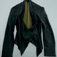 EARLY 2000S VIVIENNE WESTWOOD DRAPED LEATHER JACKET / UK 10-12