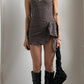 70S TWO PIECE WRAP SWIMSUIT DRESS / UK 6