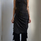 RARE 90S GATHERED SILK DRESS / UK 4-6