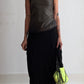 90S KAAT TILLEY SLINKY PLEATED KNIT MAXI SKIRT / UK 8-10