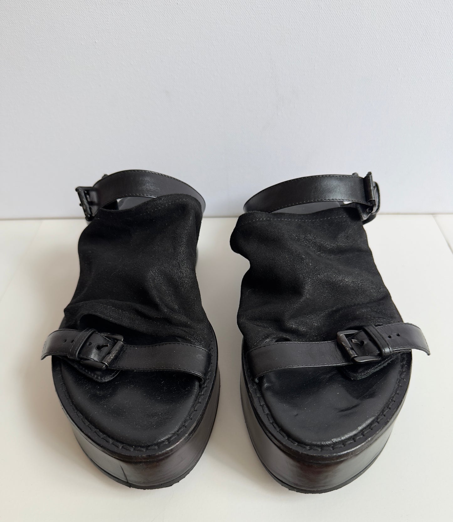 RARE MID 2000S ANN DEMEULEMEESTER PLATFORM SLOUCH SANDALS / 37 / UK 4