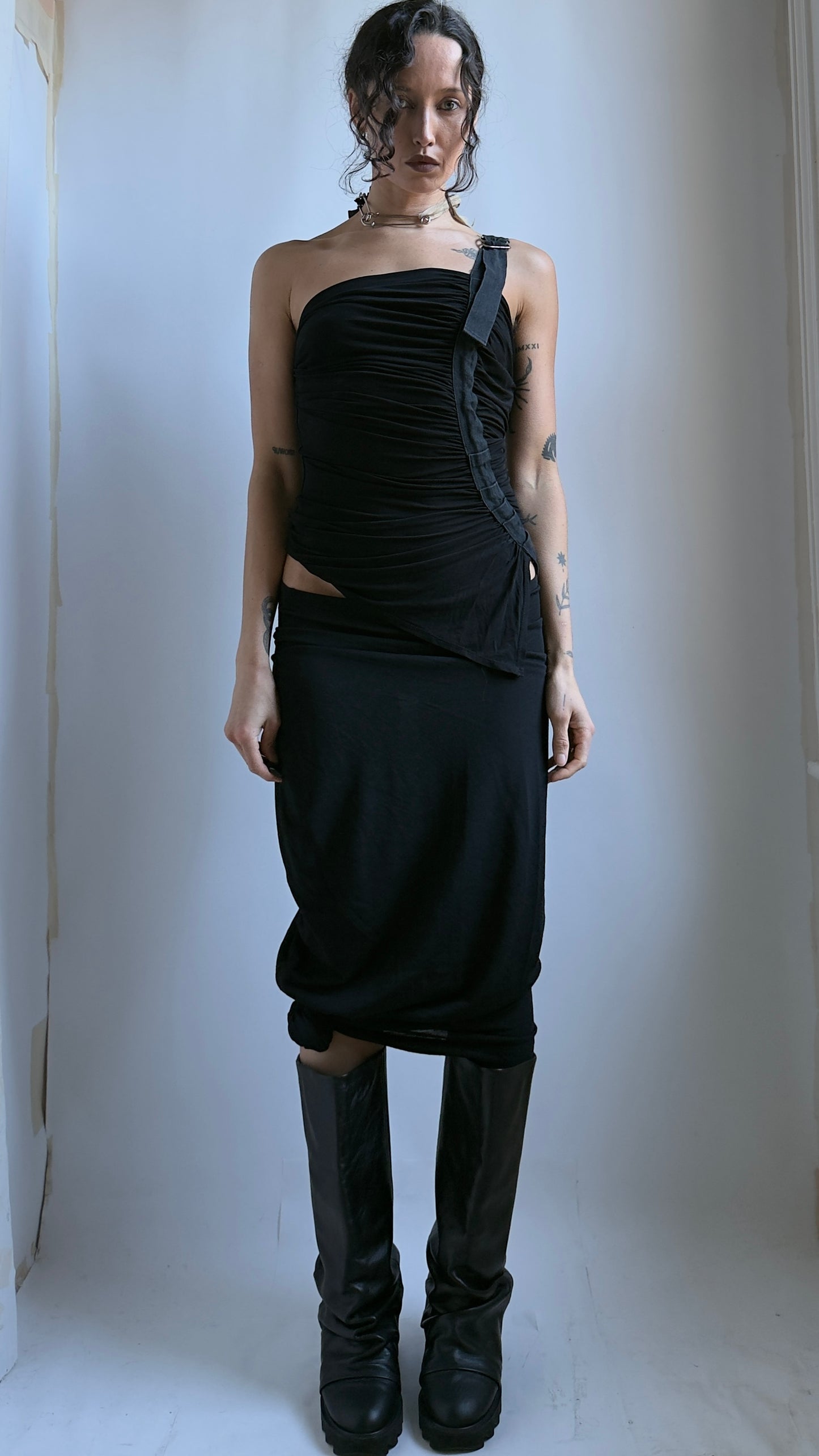 LATE 90S PLEIN SUD RUCHED HARNESS TOP / UK 6-8