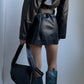 80S LEATHER JACKET DRESS / UK 8-12