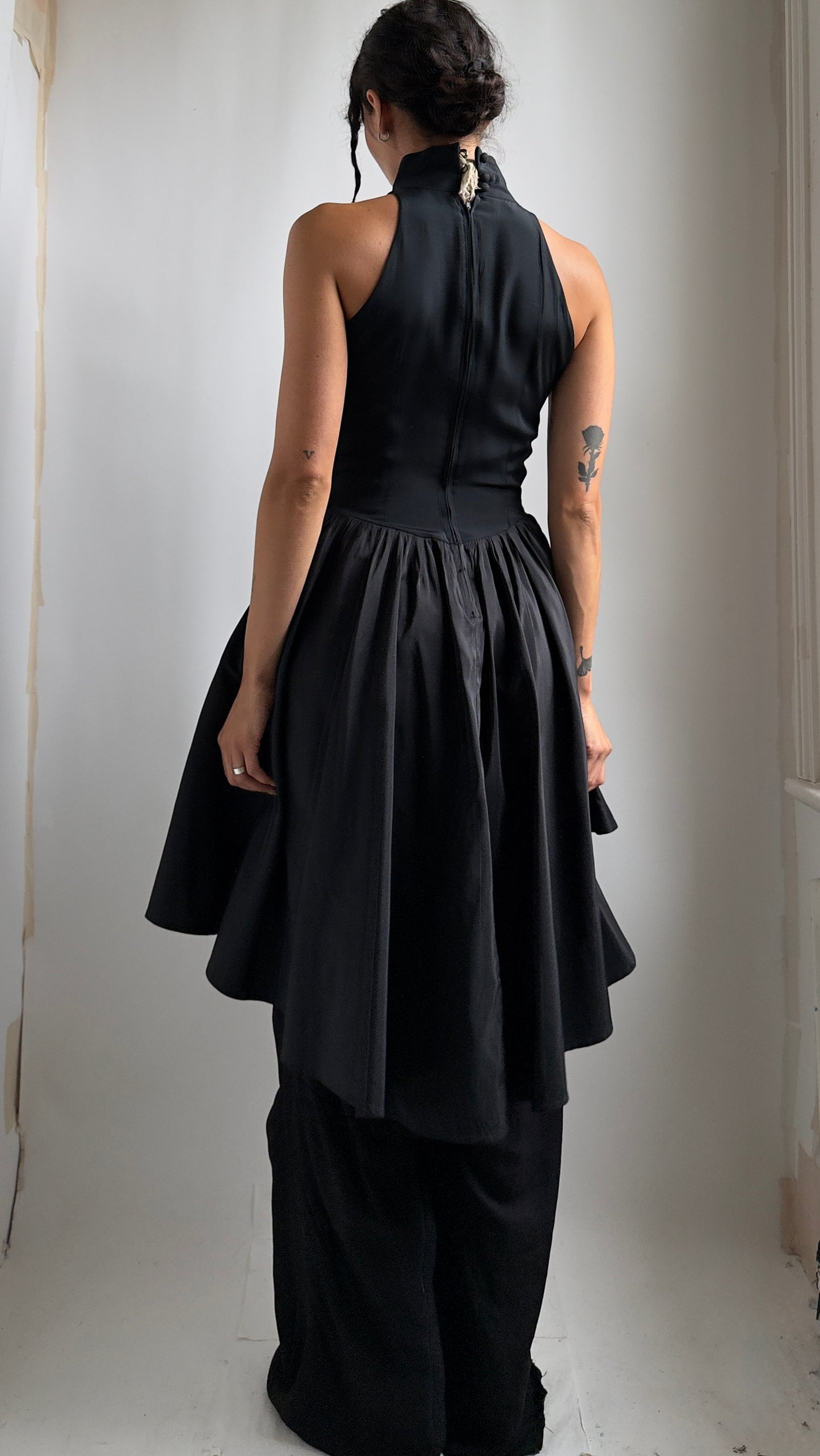 RARE EARLY 90S PURE SILK WATERFALL DRESS / UK 6