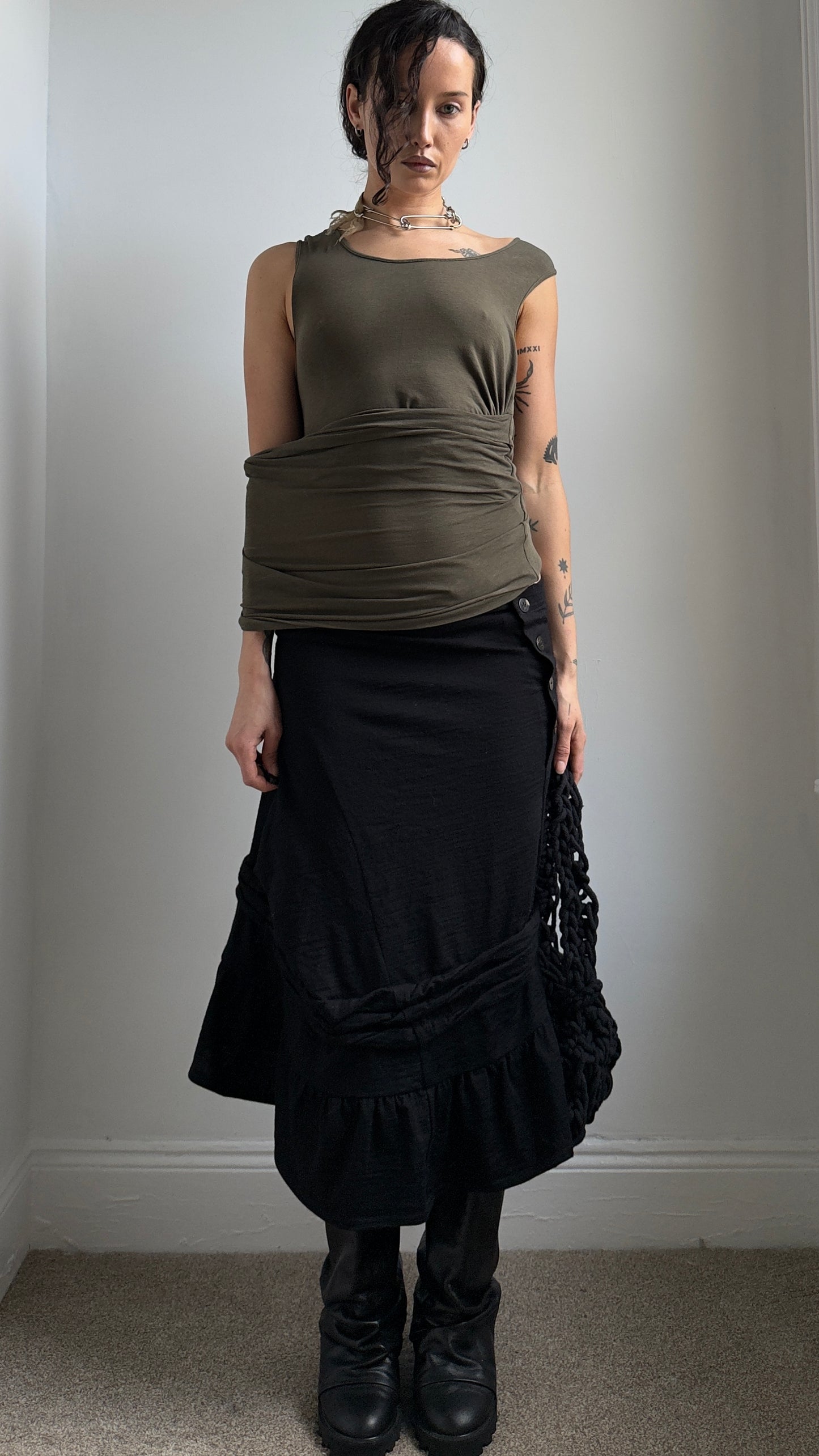 EARLY 2000S PLEIN SUD GATHERED VEST / UK 8