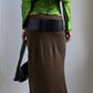 RARE LATE 80S RAW GREEN SILK TOP / UK 8