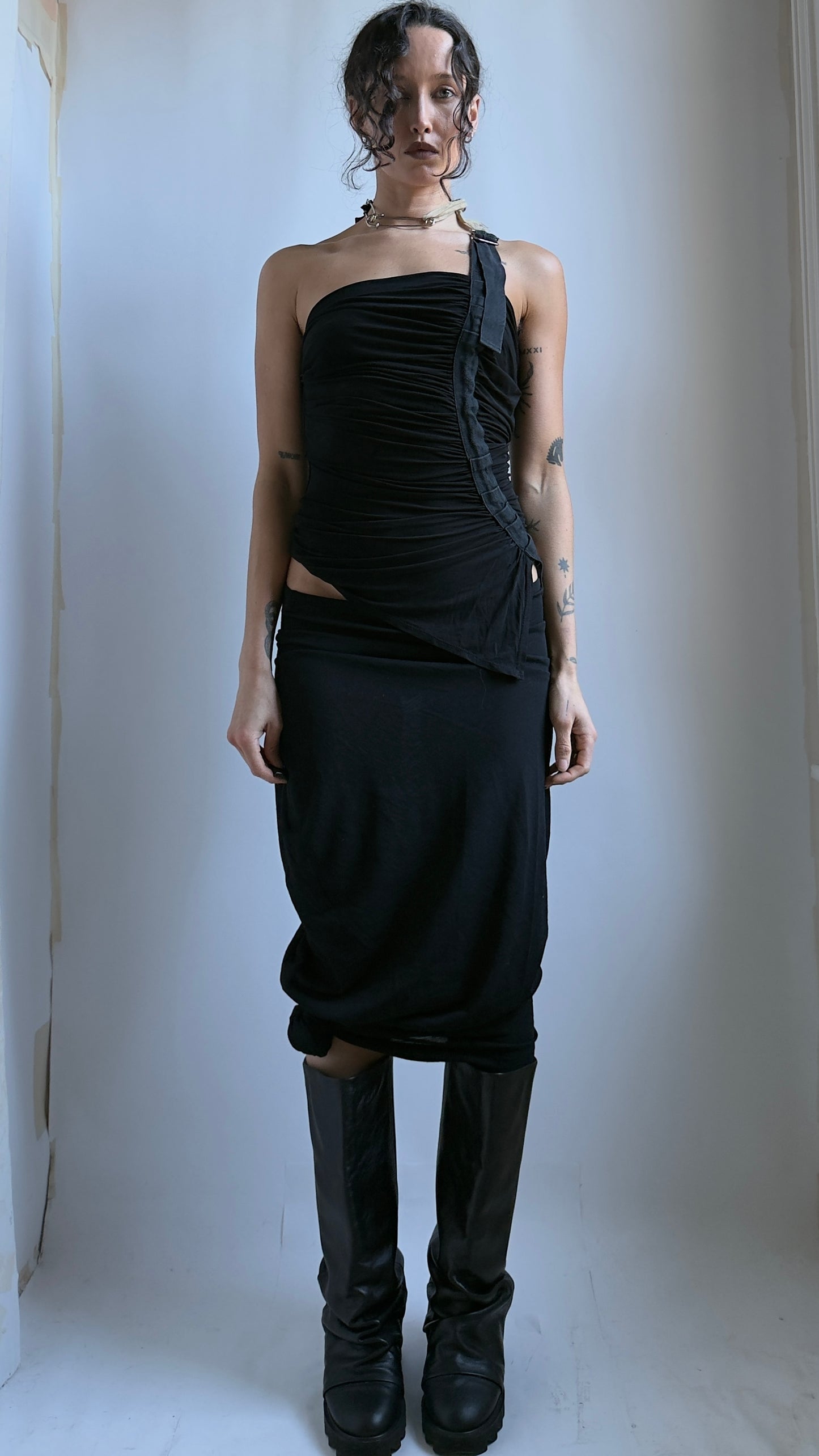 LATE 90S PLEIN SUD RUCHED HARNESS TOP / UK 6-8