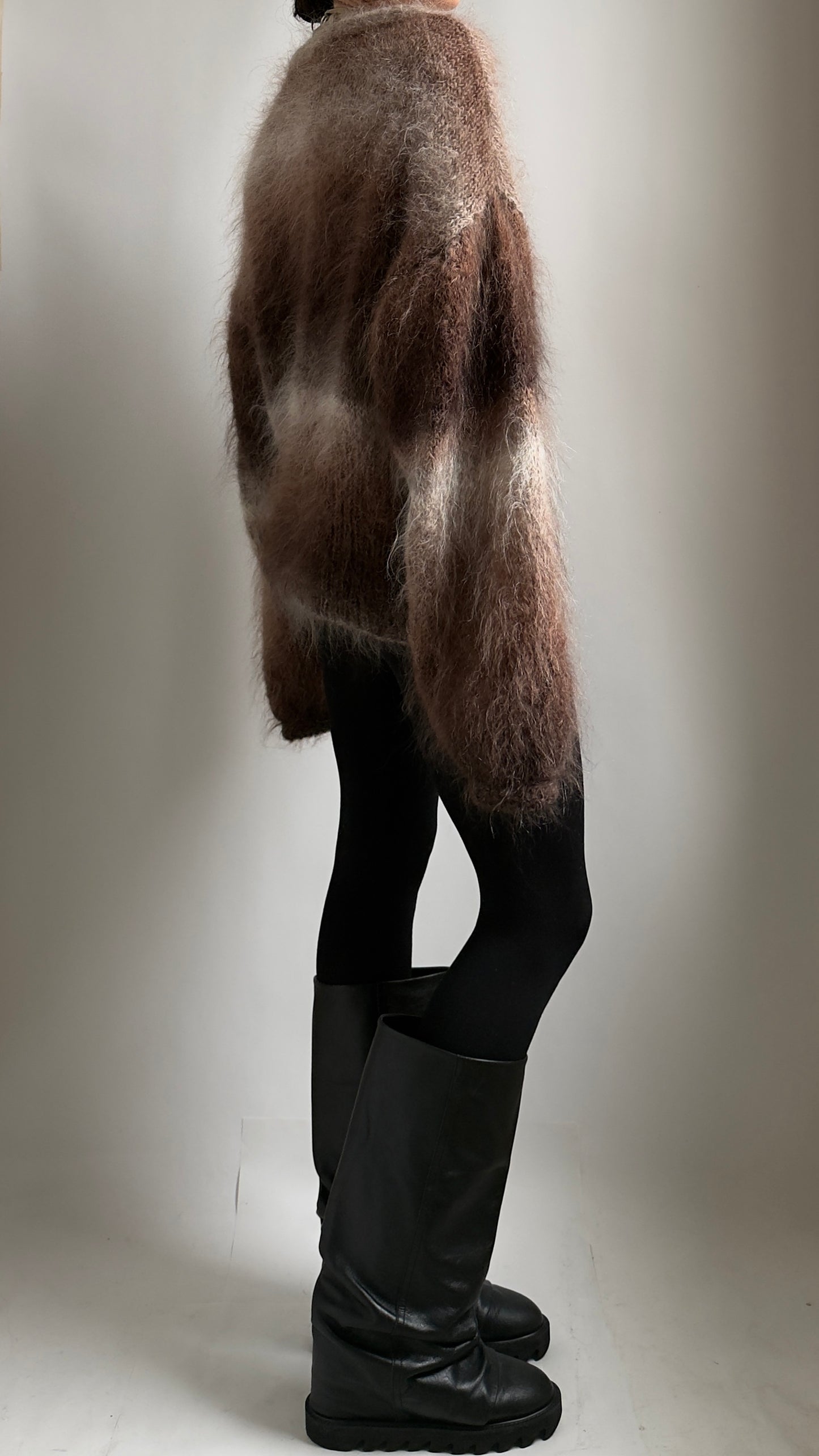 RARE 80S OVERSIZED OMBRE MOHAIR JUMPER / UK 8-12