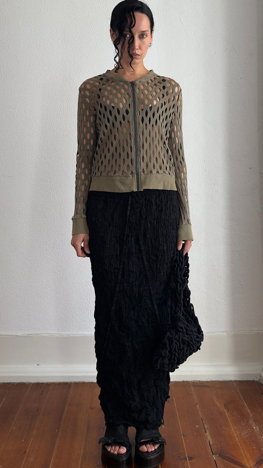 90S ISSEY MIYAKE TEXTURAL SKIRT / UK 6-10