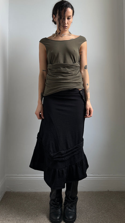 EARLY 2000S PLEIN SUD GATHERED VEST / UK 8