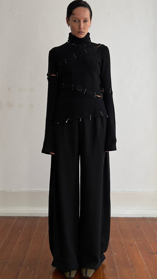 RARE EARLY 2000S PLEIN SUD SAFETY PIN DRESS / JUMPER / UK 8-10